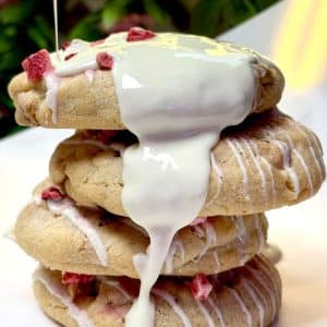 Raspberry and White Chocolate Topped Cookie